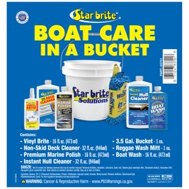 STAR BRITE Complete Boat Care Kit - Unbreakable Vinyl Bucket with Marine-Grade Cleaners & Tools