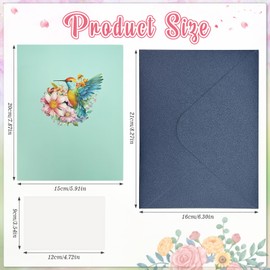 Happivue Pop Up Birthday Cards, Hummingbird Flowers Happy Birthday Card for Women, 3D Mothers Day Cards Pop Up with Envelope and Blanknote, Greeting Card for Anniversary Thinking of You Thank You