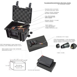 Elephant B100D2 Kayak Battery Box Waterproof Battery Enclosure for Powering GPS, Fish Finders, Led Lights, Aerator Pump (2 pin Dual)