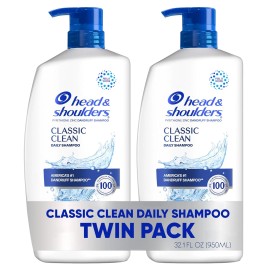 Clean Head & Shoulders Classic Clean Dandruff Shampoo Twin Pack, 32.1oz Eachc