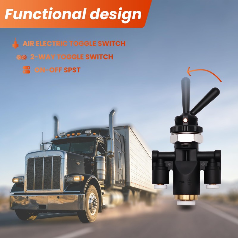 Air Window Toggle Valve Switch 1/4 Compatible with Peterbilt 379