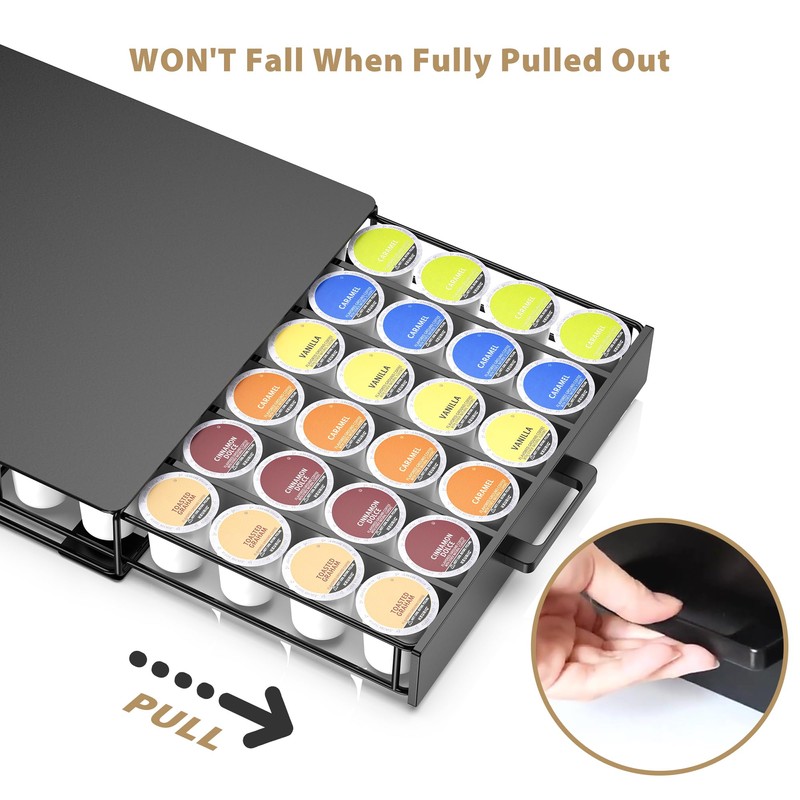 Storage Organizer Drawer for K-Cup Pods, ZECENN Coffee Pods Holder