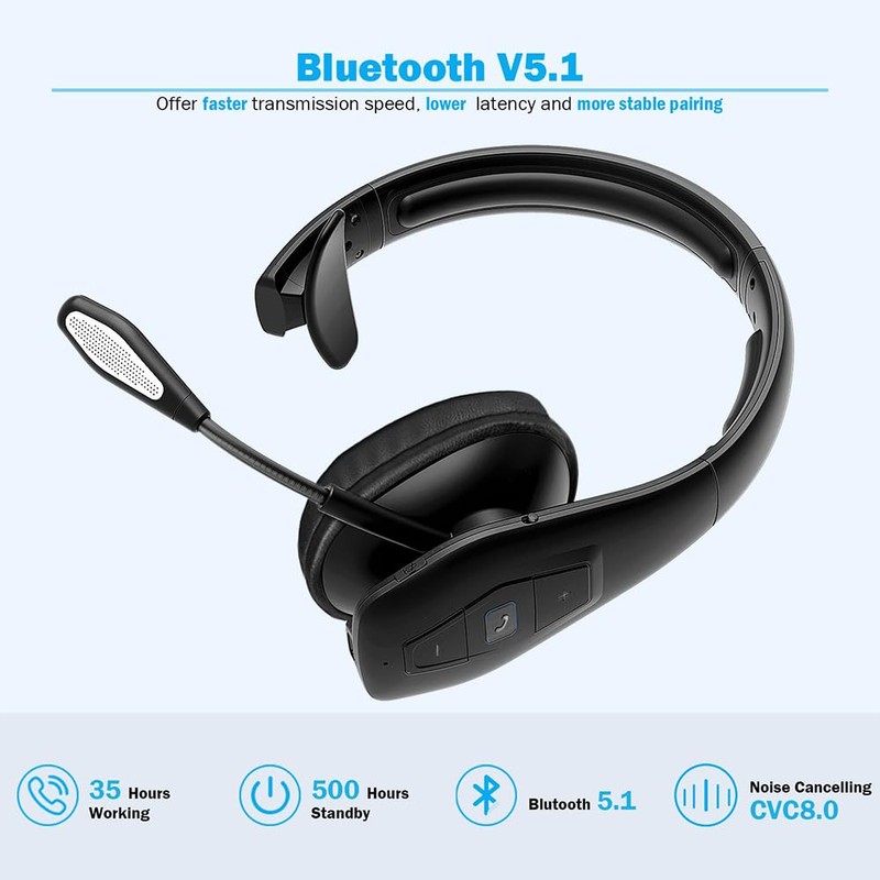 Xuuly Auriculares Bluetooth Inalámbricos con Micrófono, Micrófono de Doble Cancelación