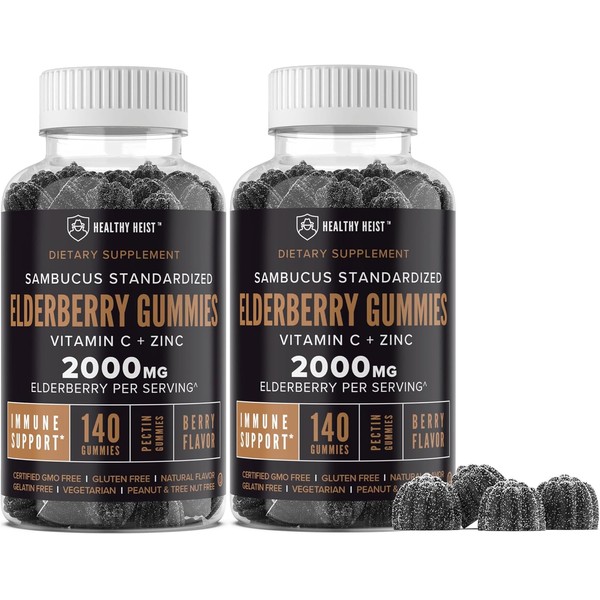 Sambucus Black Elderberry Gummies for Adults and Kids with Zinc