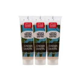 Crema Dental Natural LIBRE DE FLUOR Artesanal de Corteza de Neem-Sin Fluor, Gluten, Sulfatos (SLS), Parabenos, Petrolatos, Triclosan, Azucar | bienestar NEEM ERFRE (Menta, Paq. 3)