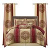 LANCO MODERN LIFESTYLE California King Comforter Set, Wine Gold Medallion