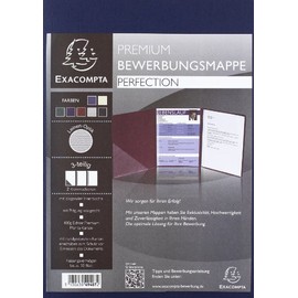 Manila Bewerbungsmappe dunkelblau 400 gr: Bewerbungsmappe 3teilig 2 Klemmen. Leinen dunkelblau