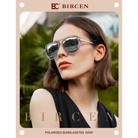 BIRCEN Polarized Sunglasses for Women UV - Protection Womens Retro Mirrored Shades with Acetate Frame BC2001