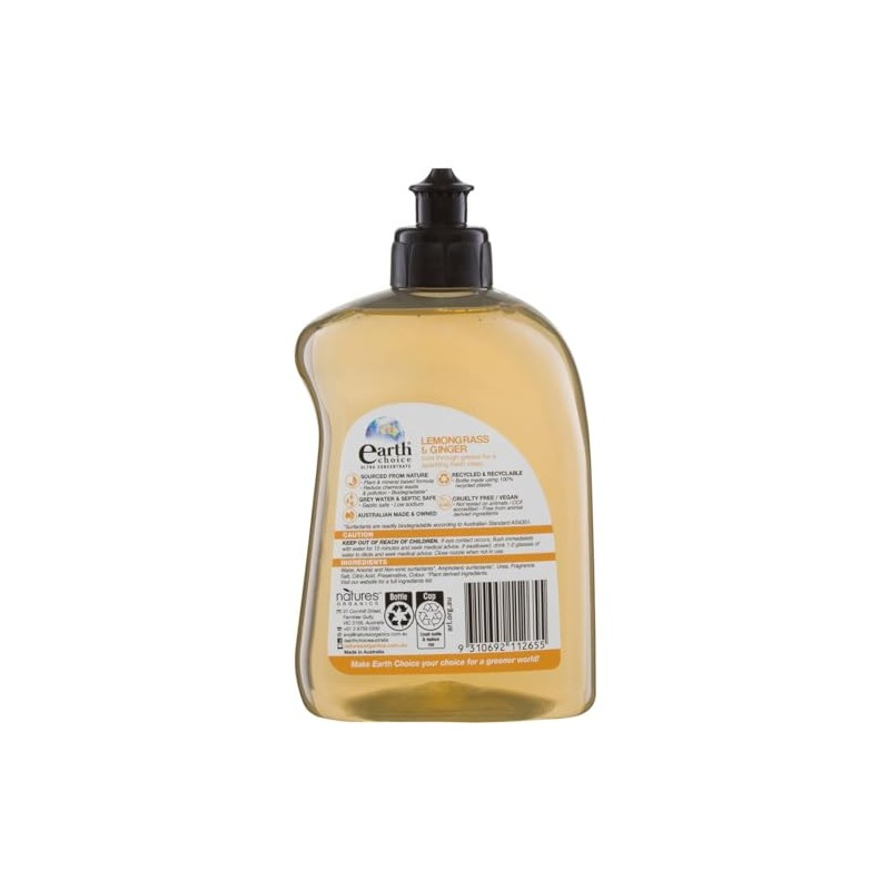 Earth Choice Lemongrass and Ginger Concentrate Dishwashing Liquid 500 ml