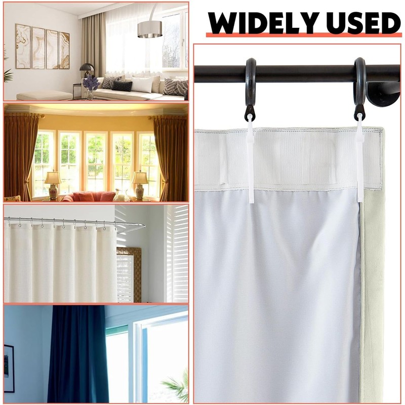 Curtain hooks adjustment hooks 75mm 50 white checked (85)