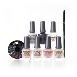 Morgan Taylor The Wedding Collective - Nude Nail Polish Kit, 9-Piece Set, Bridal Spring Nail Polish Edition, 0.5 oz