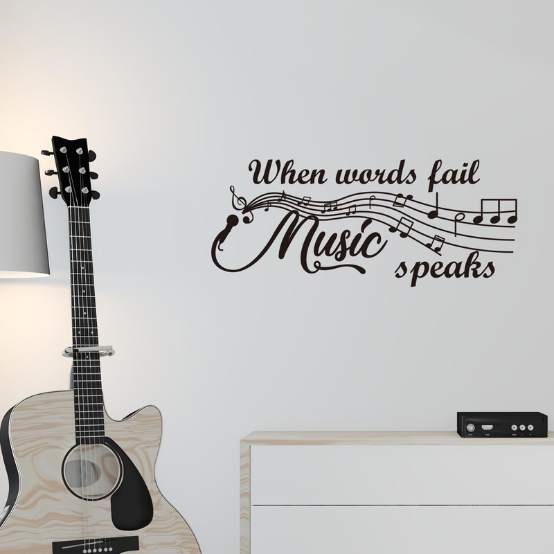 When Words Fail Music Speaks Vinyl Wall Decals Wall Quotes