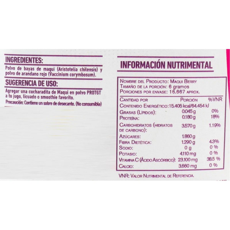 PROTGT Antioxidantes, Maqui Berry Blend Con Arándano En Polvo 100