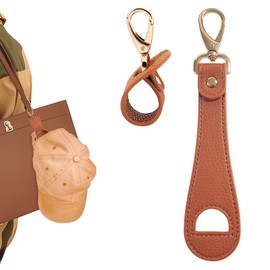 SUNTRADE 2 Pieces Hat Clip for Travel PU Leather Multifunctional Duckbill Hat Clip Duffel Bag Hat Clip Outdoor Hat Clip, 2 x brown