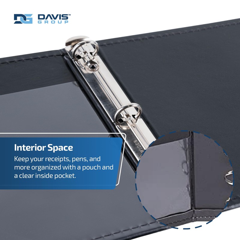 Premium 2UP Business Cheque Binder, Landscape Three-Ring Binder, (Black)