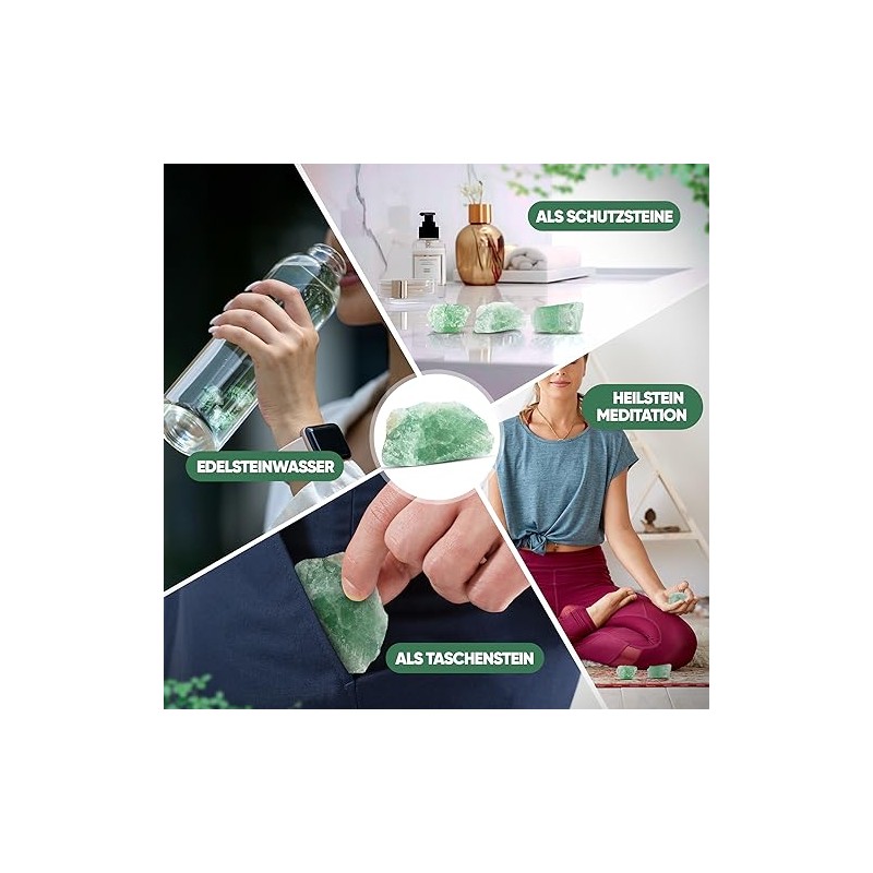 PURAJA PURAJA Fluorit Edelsteine Set | Naturbelassene Premium Rohsteine |