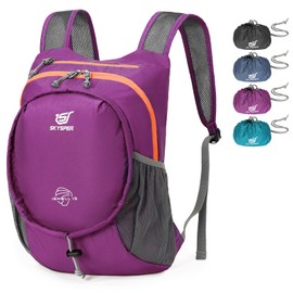 SKYSPER 15L Foldable Backpack Multifunctional Daypack Ultralight Hiking Backpack for Hiking, Travel, Cycling and City Trips, purple, Rucksack Backpacks