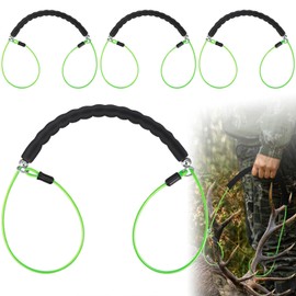 Soulchen 4 Pcs Deer Sled Deer Drag and Harness 43.3" Lightweight Portable Wirerope Cinch Hunting Accessories with Thick Foam Handle Hunting Gear Accessories Gifts Works with Bucks Does(Green)