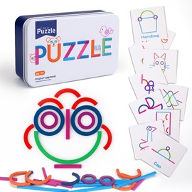 Vodolo Sticks and Rings Builder,Stem Learning Toys Educational for Kindergarten Preschool Classroom Must Haves,Fine Motor Skills Manipulatives Puzzle Sticks Stem Building Toys for Kids Ages 1 2 3