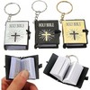 Junfamilee 3 Pcs (Black Silver Gold Bible Covers) Bible Keychain,Miniature