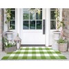 Green and White Front Porch Rug 2'X4.3'Buffalo Plaid Checked Outdoor