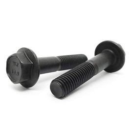 (2 Pieces) M12-1.75x90 Class 10.9 Hex Flange Bolts Screws UNC Coarse Partial Threads Phos & Oil