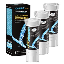 ICEPURE PLUS RWF5200B NSF/ANSI 53 Certified Refrigerator Water Filter Replacement for GE XWF(Not XWFE) GBE21 GDE21 GDE25 GFE24 GFE26 GNE21 GNE25 GNE27, 3PACK