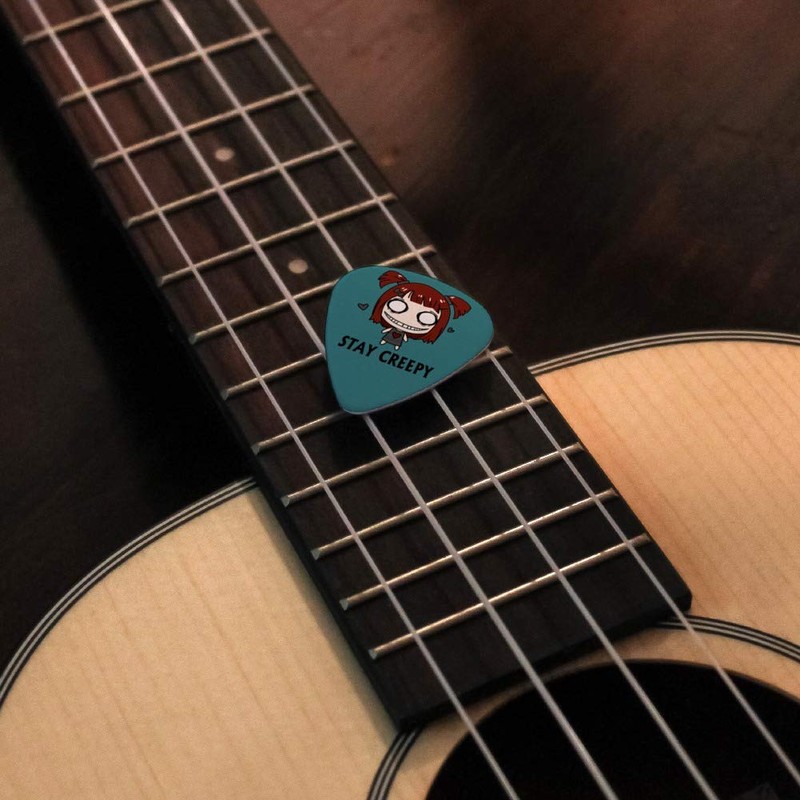 Stay Creepy Girl with Hearts and Bow Novelty Guitar Picks