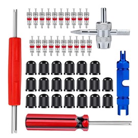 Takelablaze Stem Removal Tool Kit Including Spool Removal and Installation Tool, 4-Way Valve Tool, Tire Valve Caps and Valve Cores for Most Types of Tires