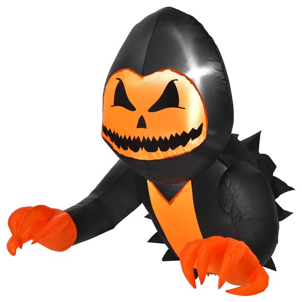 COSTWAY 3.3 FT Halloween Inflatable Pumpkin Head Ghost Broke Out