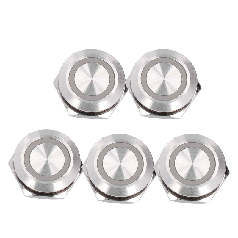 5Pcs Momentary Push Button Switch Metal Auto Reset Ultra Thin