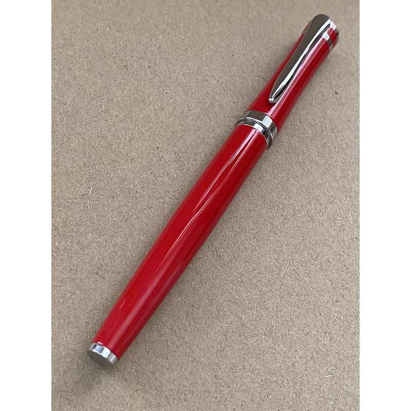 Rhapsody Luxury 3035 Executive Steel Fountain Pen in RED Ink