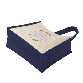 Greatest Granny in the World Cotton Jute Tote Bag - Perfect Birthday, Mother's Day Gift for Granny, Grandma, Grandmother, Gran Navy - L