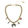 Betsey Johnson Womens Going All Out Charm Necklace