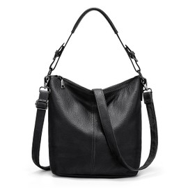 YALUXE Genuine Leather Hobo Handbag Shoulder Bag Cross-body Purse for Women