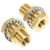 QWORK 1/4 Bulkhead Brass Pipe Fitting Anchor Coupling, 4 Pcs