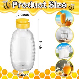 24 Pcs Clear Plastic Honey Bottles Plastic Skep Style Jar Honey Squeeze Bottle Empty Refillable Honey Dispenser with Flip Top Lids Leak Proof Honey Containers Holders for Storing and Dispensing(16 OZ)