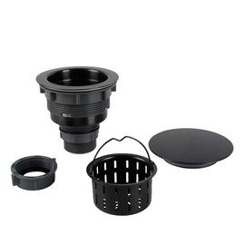 Kitchen Sink Drain Assembly,Black Sink Strainer Opening 3 1/2",Black Kitchen Sink Drain with Removable Basket