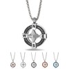 inSCINTILLE Windrose Necklace Men's Stainless Steel Nautical Pendant Adjustable Length