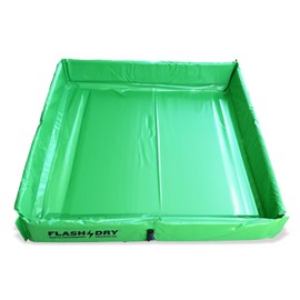 FlashDry Portable Spill Containment Berm 4’ x 4’ - Folding Duck Pond, Reusable for Oil, Fuel, Chemical Spill Control - Heavy-Duty Leak Containment, UV-Resistant, Easy to Clean, Reliable and Durable