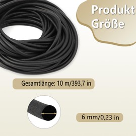 Round Cord Seal, 10 m x Diameter 6 mm Rubber Round Cord Seal, Joint Sealing Cord, High Temperature Resistant Round Cord Joint Sealing Cord, Flexible Joint Sealing Cord for Window Sealing, Walls
