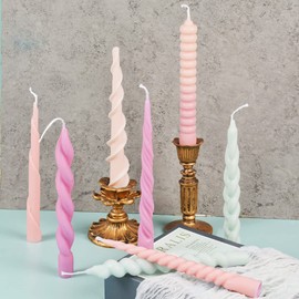 8 Pack Spiral Candle Mold Pillar Candle Mold Cylinder Candle Mold Resin Casting Mold Soap Making Molds Silicone Mold for Candle Home Decorate Mold Candle Making Mold 3D Animal Mold