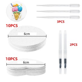 Hayaww Foam Texture Painting Set, Foam Texture Painting Paper, Foam Painting Paper with Water Pens and Dropper, 3D Material Package for Handmade Foam Texture Painting, Fluffy Painting Paper for DIY 3D