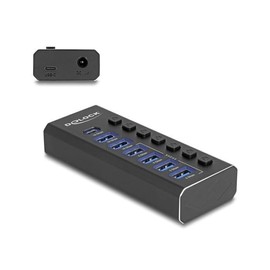 DeLOCK 7 Port USB Hub with 3 Ports 10Gbps and 4 Fast Charging Ports 5Gbps