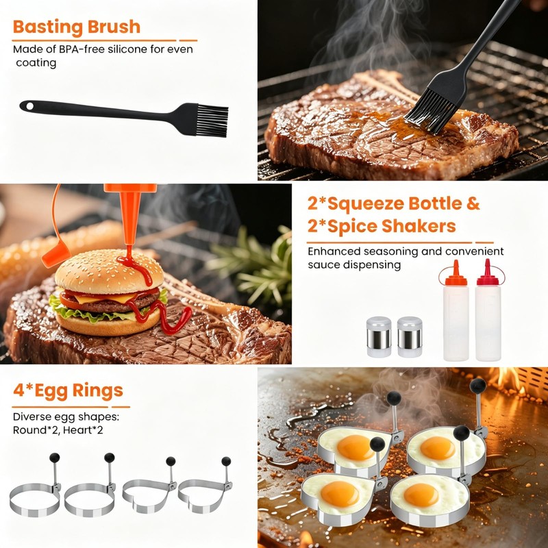 32pcs Griddle Accessories Kit for Blackstone, Flat Top Grill Accessories