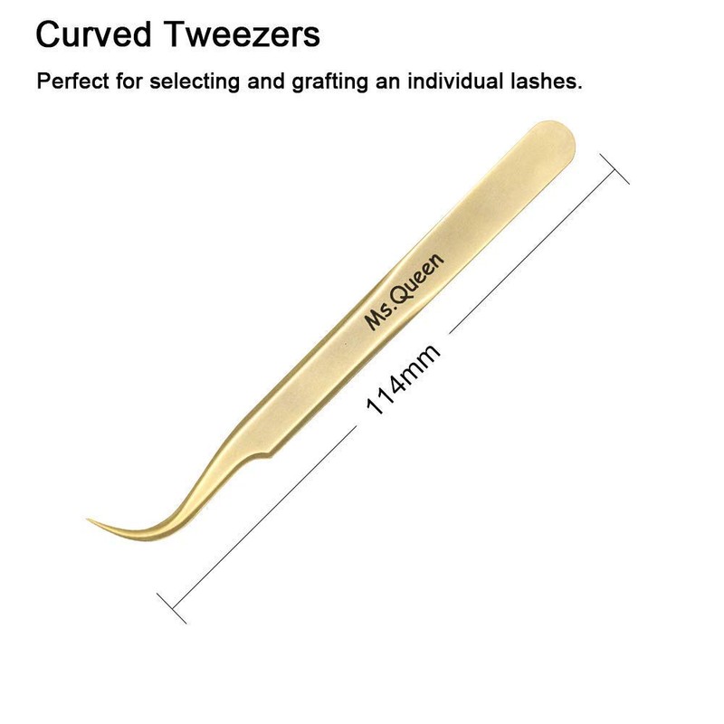 Ms.Queen Eyelash Extension Tweezers Set-Precision Tweezers for 2D-6D Volume&Individual False