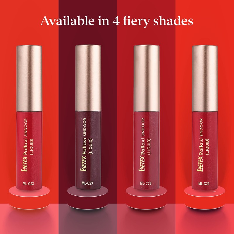 Eyetex Pallavi Sindoor Liquid, 7.5g (7.25mL) - Dark Maroon