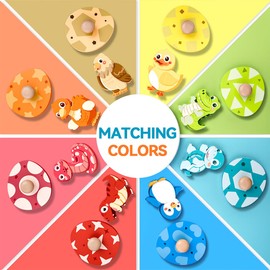 Animals Peg Puzzles Wooden Montessori Toys for 1 2 Year Old Boys Girls, Puzzles Gifts Presents for 12-18 Months Baby, Educational Learning Toys for Kids Toddlers Age 1 2 3