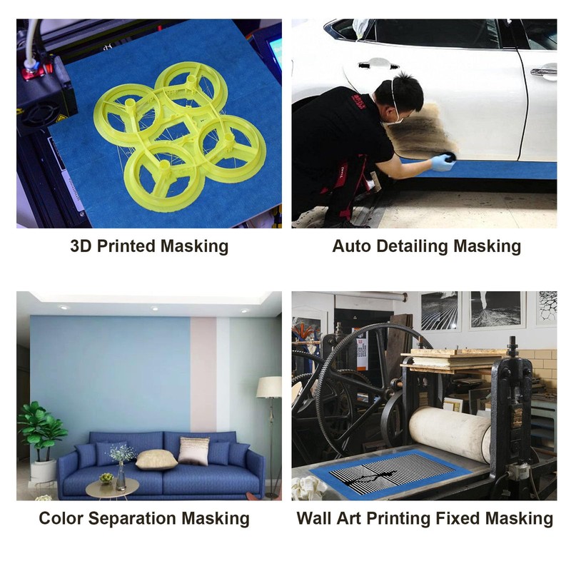 BOMEI PACK Wide Blue Painters Tape 6 Inches x 60