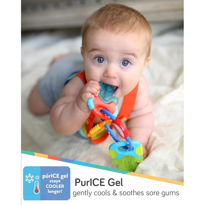 Nuby Ice Gel Teether Keys - Silicone Soothing Baby Teether